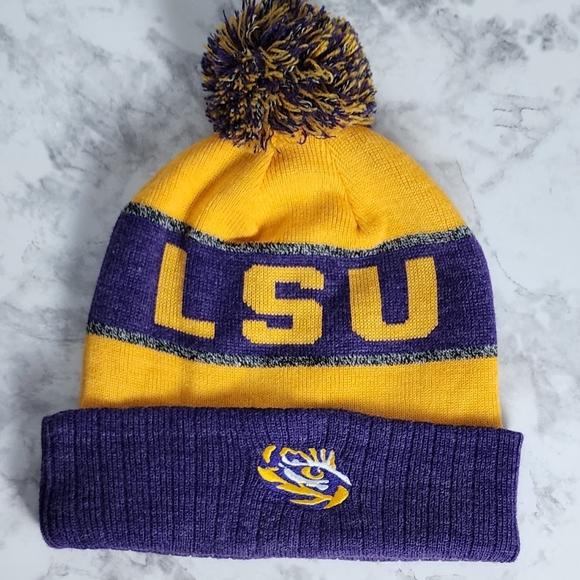 LSU Tigers Top of The World Cuffed Pom Hat - Picture 2 of 3